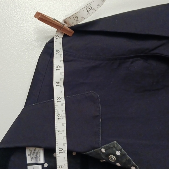 🏷5/25 Black Button Down Trench Coat Medium Box 10 - Picture 4 of 6